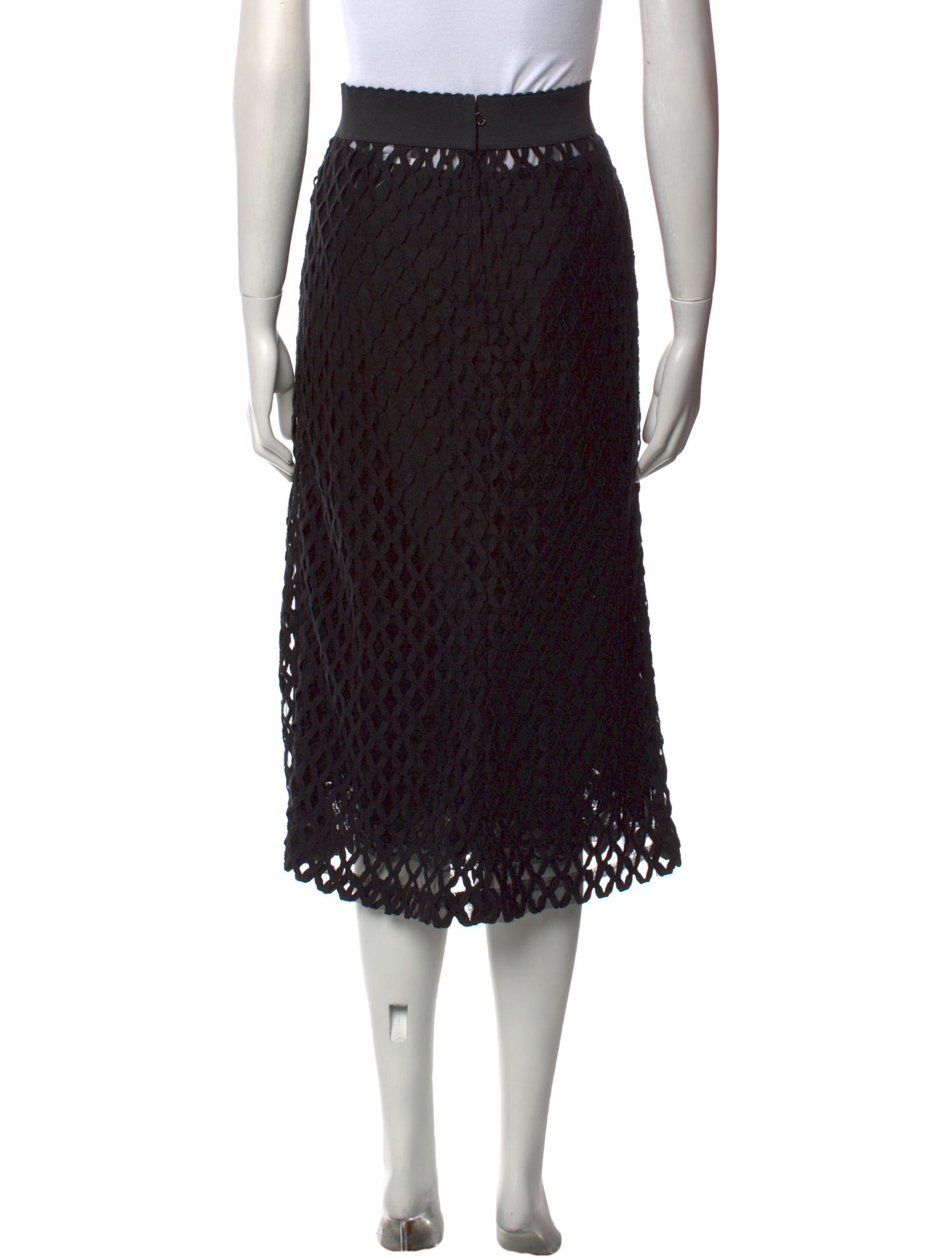 Dolce & Gabbana Lace Pattern Midi Length Skirt